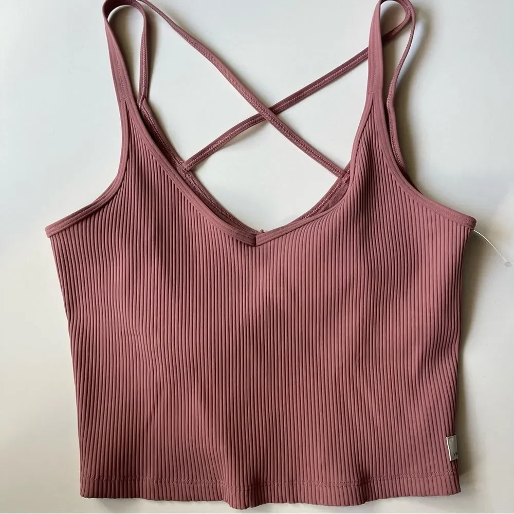Vuori Dusty Rose Ribbed Crop Top - Picture 4 of 8